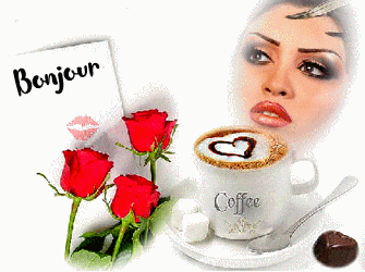 Gifs animés bonjour 3 roses
